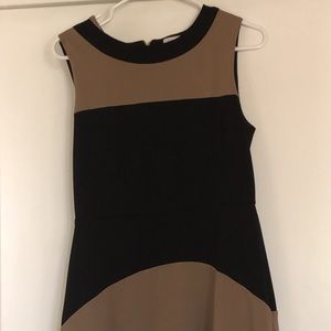 Calvin Klein tan and black dress